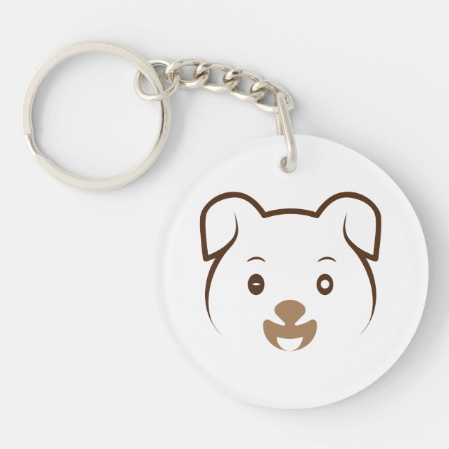 Cute Puppy Wink Keychain (Front)