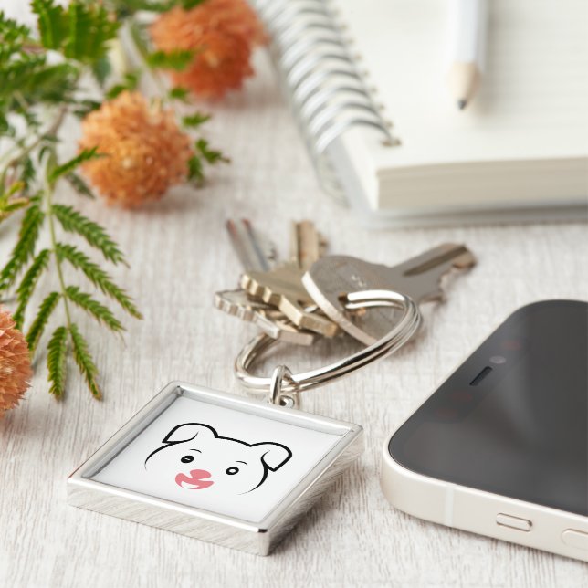 Cute Puppy Wink Keychain (Side)