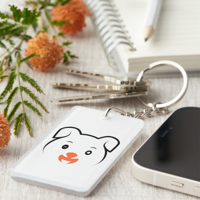 Cute Puppy Wink Keychain (Front Right)