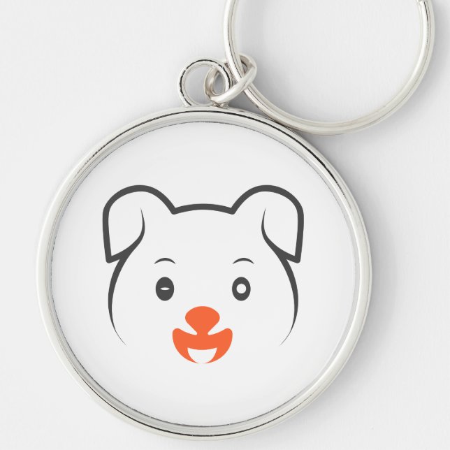 Cute Puppy Wink Keychain (Front)