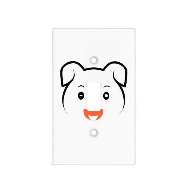 Cute Puppy Wink Light Switch Cover (Front)