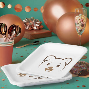 Cute Puppy Wink Paper Plates