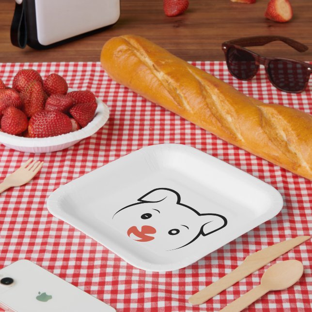 Cute Puppy Wink Paper Plates (Picnic)