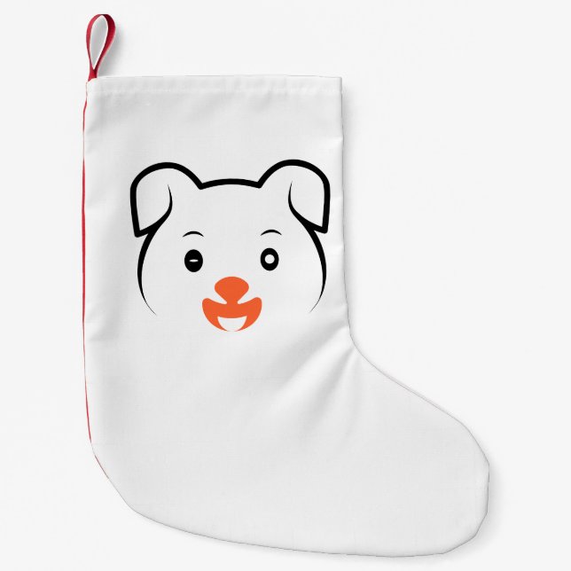Cute Puppy Wink Small Christmas Stocking (Front)