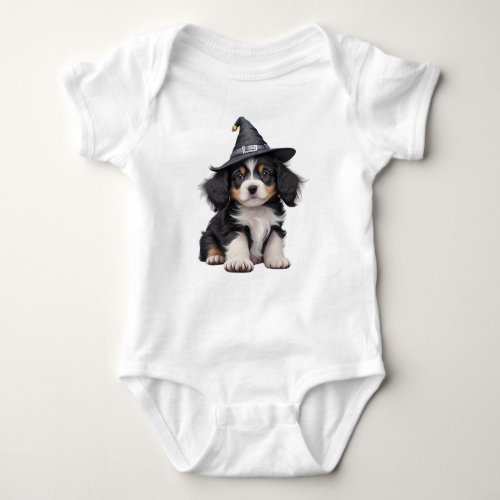 Cute Puppy Witch Baby Bodysuit