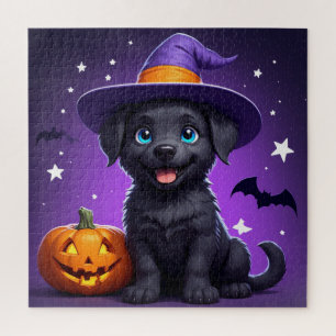 Cute Puppy Witch Hat Halloween 🐶 Jigsaw Puzzle
