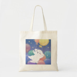 Cute Puppy with Balloons & Stars Tote Bag