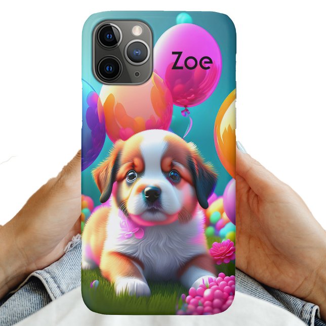 Cute puppy with balloons - sweet  Case-Mate iPhone case (Creator Uploaded)