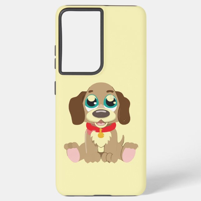 Cute Puppy With Beautiful Eyes Samsung Galaxy Case (Back)