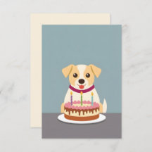 Cute puppy with birthday cake