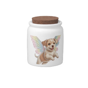 Cute Puppy with Glowing Fairy Wings — Magical Pet Candy Jar