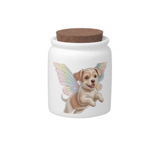Cute Puppy with Glowing Fairy Wings — Magical Pet Candy Jar