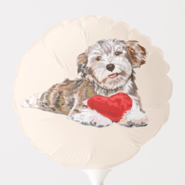 Cute Puppy with Heart Balloon Gift (Front)