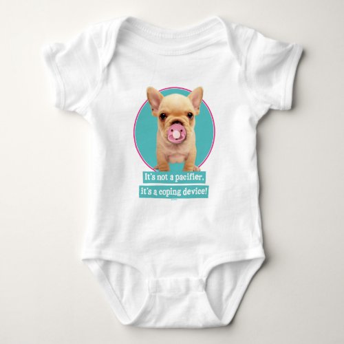 Cute Puppy with Pacifier Baby Bodysuit