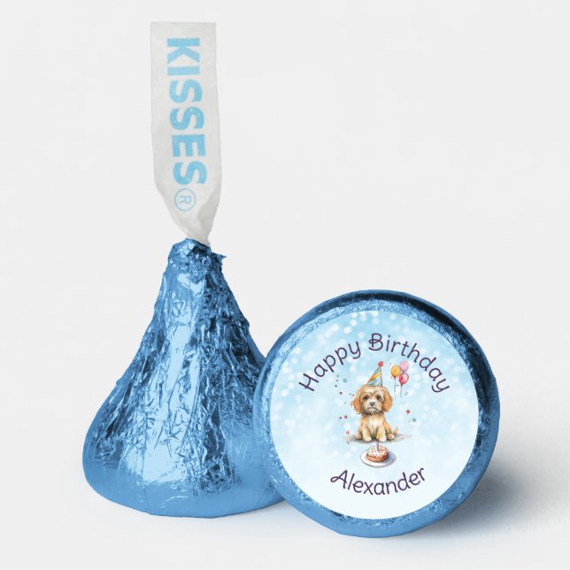 Cute Puppy with Party Hat Birthday Hershey®'s Kisses® (Front)