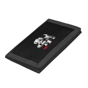 Cute Puppy with Slipper Shirt Dark Humor Dog Lover Tri-fold Wallet