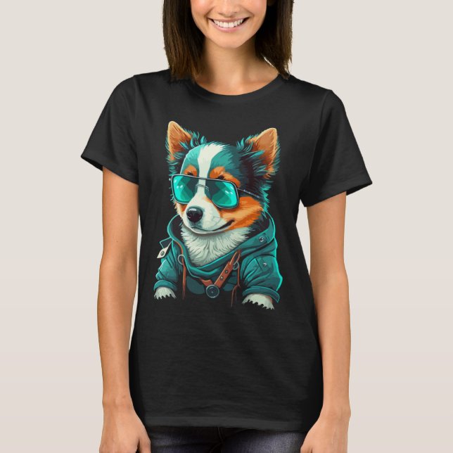 Cute Puppy With Sunglasses  1 T-Shirt (Front)