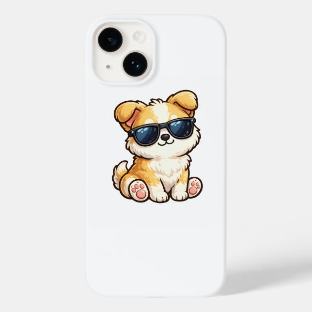 Cute Puppy with Sunglasses Kawaii Design Case-Mate iPhone Case (Back)