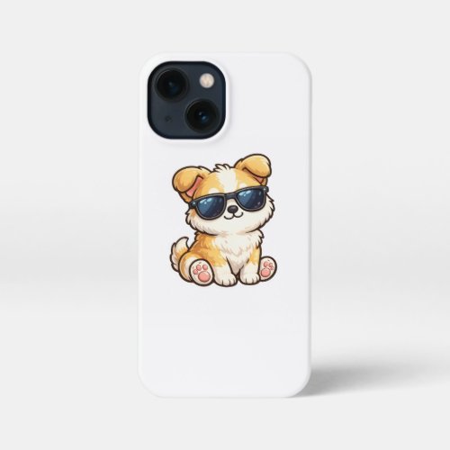 Cute Puppy with Sunglasses Kawaii Design iPhone 13 Mini Case