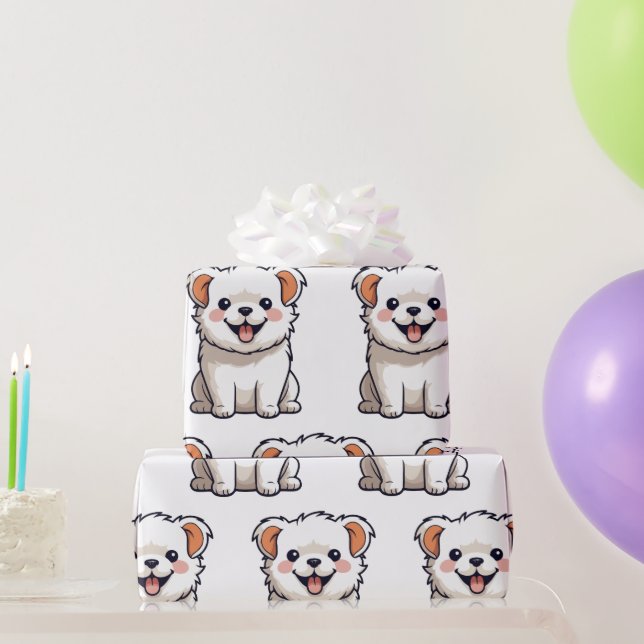 Cute Puppy Wrapping Paper – Seamless Dog Pattern (Party Gifts)