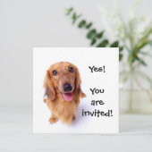 Cute Puppy "You're Invited!" Personalized Party Invitation (Standing Front)