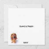 Cute Puppy "You're Invited!" Personalized Party Invitation (Back)