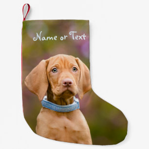 Cute puppyeyed Hungarian Vizsla Dog Puppy - Name Small Christmas Stocking