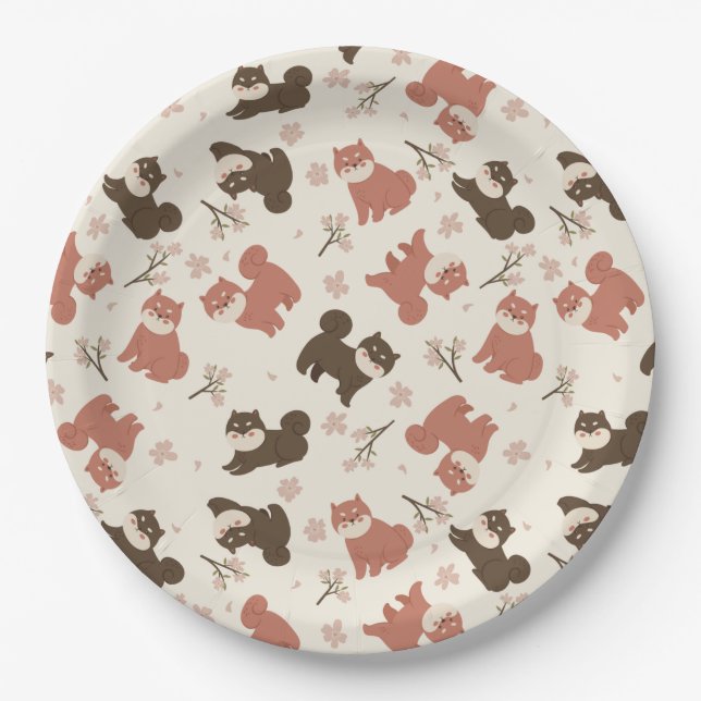 Cute Pups Paper Plate (Front)