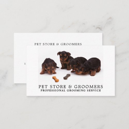 Cute Pups Pet Store  Groomers Business Card