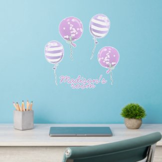 Cute Purle Balloons Nursery or Kids Bedroom Wall Decal