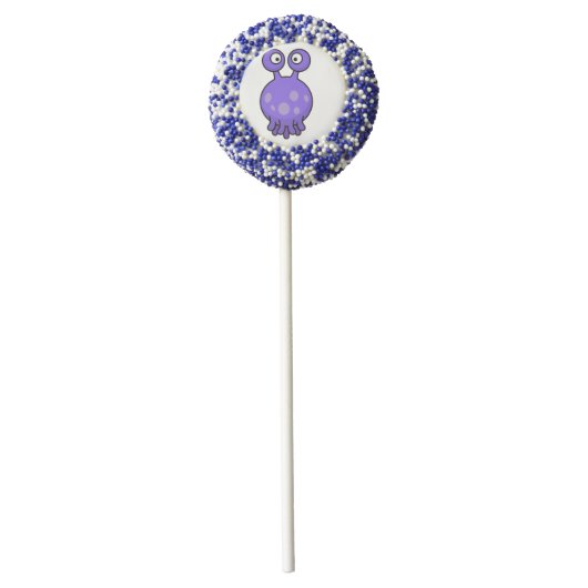 Cute Purple Alien Chocolate Covered Oreo Pop (Front)