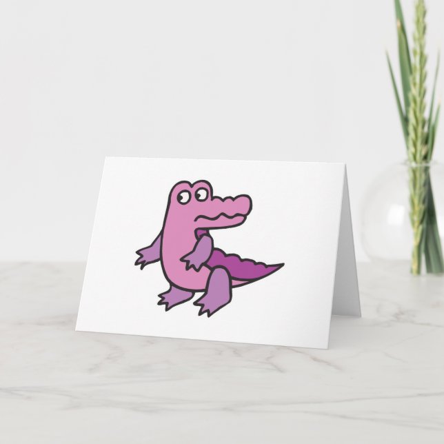cute purple alligator card (Front)