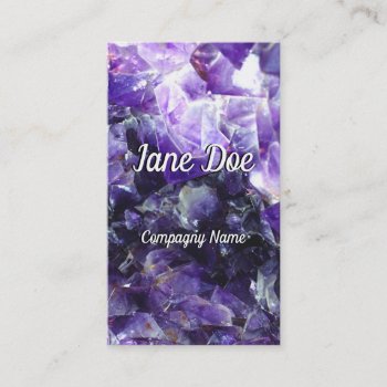 Cute Purple Amethyst Business Card by Grafikcard at Zazzle