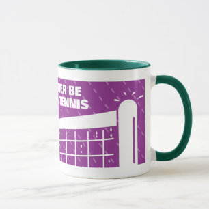 Cute purple and green coffee mug for tennis lover
