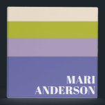 Cute Purple and Green Stripes Modern Personalized<br><div class="desc">Cute Purple and Green Stripes Modern Personalized 3 Ring Binder</div>