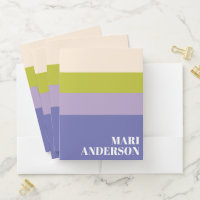 Cute Purple and Green Stripes Modern Personalized