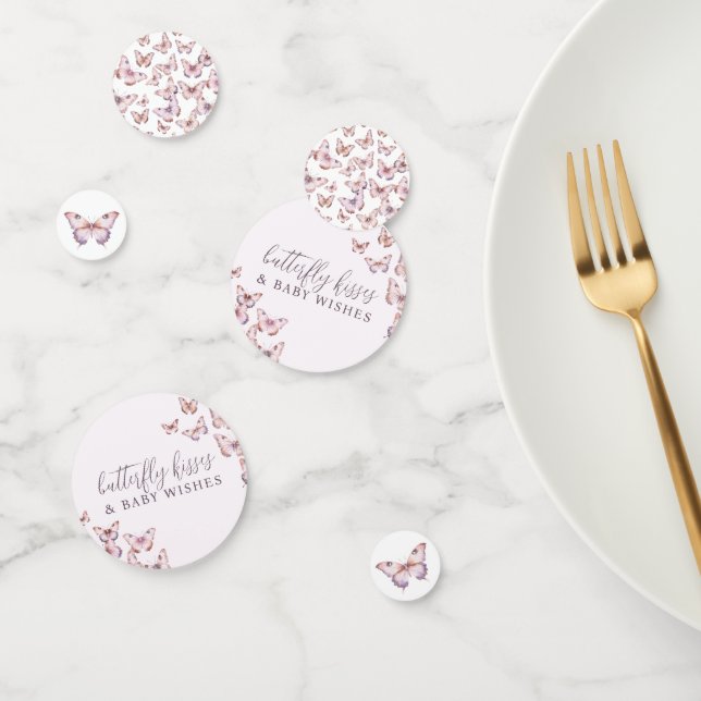 Cute Purple and Pink Butterfly Baby Shower Confetti (Group)