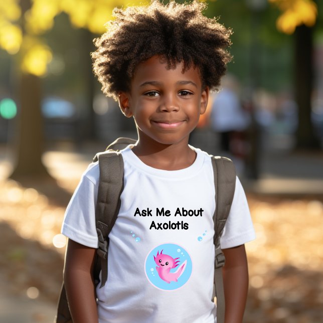 Cute Purple Ask Me About Axolotls Salamander T-Shirt (Creator Uploaded)