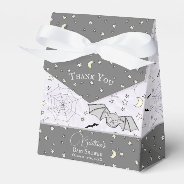 Cute Purple Baby Bats Halloween & Fall Favor Boxes (Front Side)