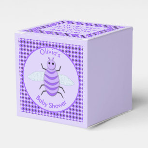Cute Purple baby Bee Gender Neutral Baby Shower Favor Boxes