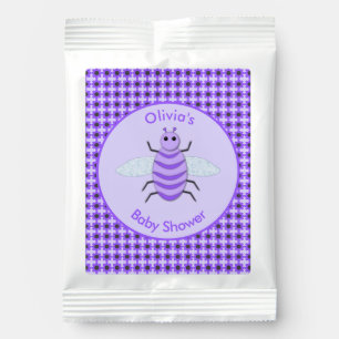 Cute Purple Baby Bee Gender Neutral Baby Shower Hot Chocolate Drink Mix