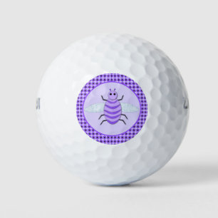 Cute Purple Baby Bee Gender Neutral Custom Golf Balls
