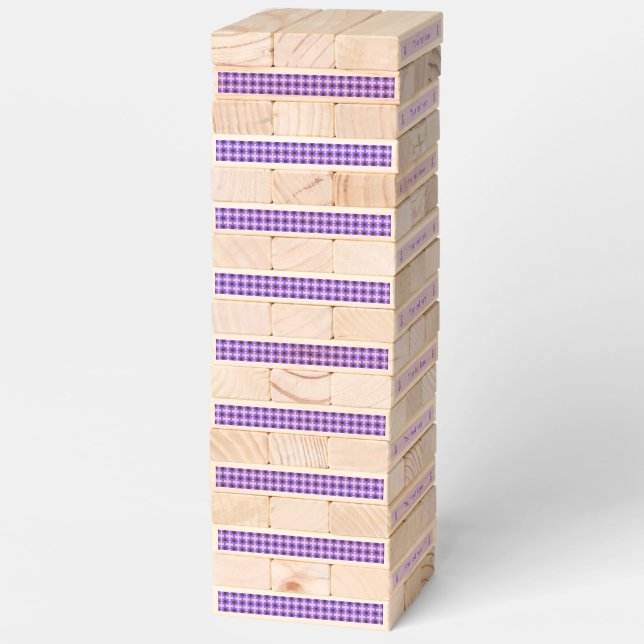 Cute Purple Baby Bee Gender Neutral Custom Topple Tower (Assembled)