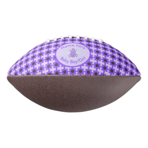 Cute Purple Baby Bee Gender Reveal Neutral Custom Football