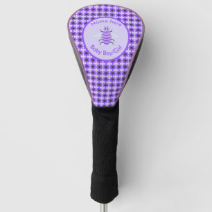 Cute Purple Baby Bee Gender Reveal Neutral Custom Golf Head Cover