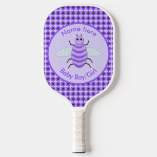 Cute Purple Baby Bee Gender Reveal Neutral Custom Pickleball Paddle