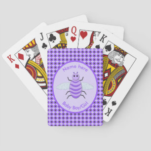 Cute Purple Baby Bee Gender Reveal Neutral Custom Poker Cards