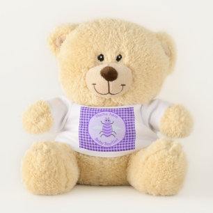Cute Purple Baby Bee Gender Reveal Neutral Custom Teddy Bear
