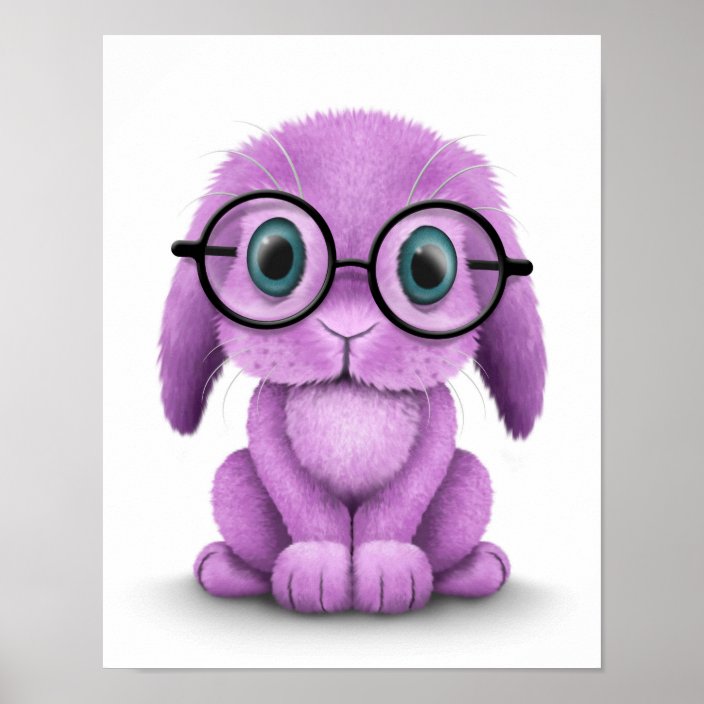 bunny with glasses pillow