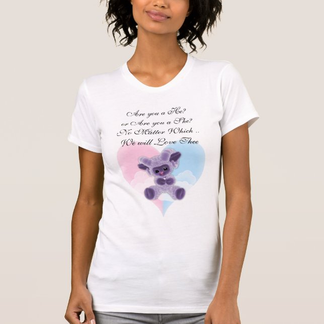 Cute Purple Baby Ram Heart Expecting T-Shirt (Front)